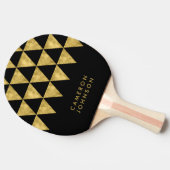 Raquette De Ping Pong Ajouter le nom Black et Faux Gold Triangle Motif (Côté)