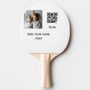 Raquette De Ping Pong Ajouter votre photo q r code à barres nom détails