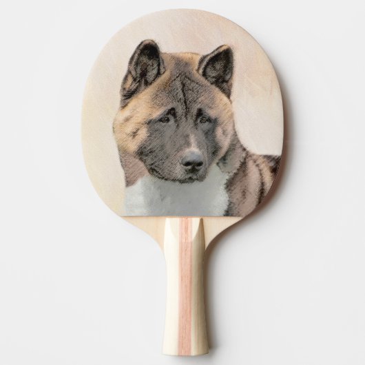 Raquette De Ping Pong Akita Peinture - Cute Original Chien Art (Devant)