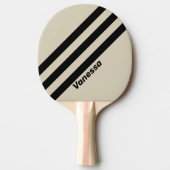 Raquette De Ping Pong Albâtre rétro Trois bandes avec nom (Devant)