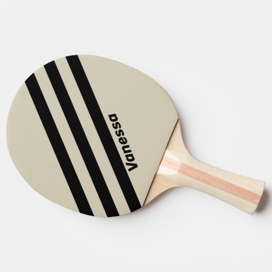 Raquette De Ping Pong Albâtre rétro Trois bandes avec nom (Côté)
