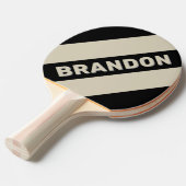 Raquette De Ping Pong Albâtre rétro Trois Gras Gras Stripes avec nom (Devant Angle)