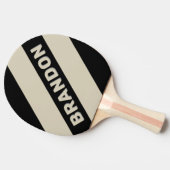 Raquette De Ping Pong Albâtre rétro Trois Gras Gras Stripes avec nom (Côté)