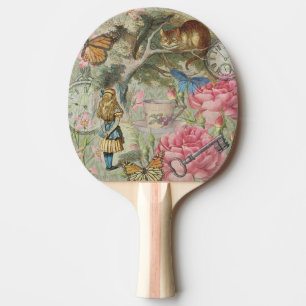 Raquette De Ping Pong Alice Chat du Cheshire Jardin de l'Arbre Wonderlan
