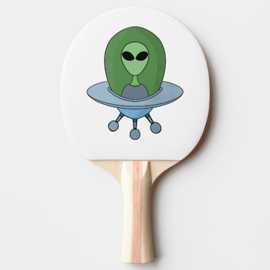 Raquette De Ping Pong Alien dans son petit vaisseau spatial (Devant)