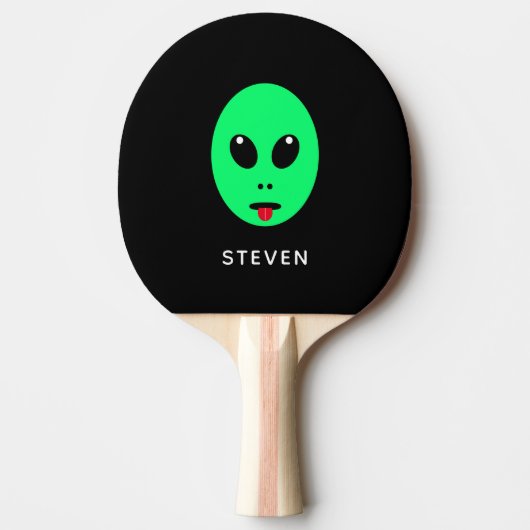 Raquette De Ping Pong Alien noir vert personnalisé (Devant)