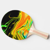 Raquette De Ping Pong Alien Planète marbré vert orange noir (Côté)