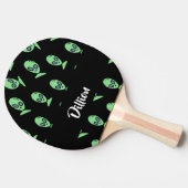 Raquette De Ping Pong Aliens verts en noir (Côté)