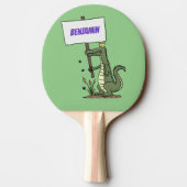 Raquette De Ping Pong Aligator de crocodile drôle avec dessin animé (Dos)