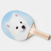 Raquette De Ping Pong American Eskimo Dog Painting - Original Dog Art (Côté)