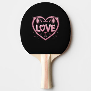 Raquette De Ping Pong Amour de chat étincelant