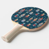 Raquette De Ping Pong Amusant 1950s Style Retro Robot Motif (Devant Angle)