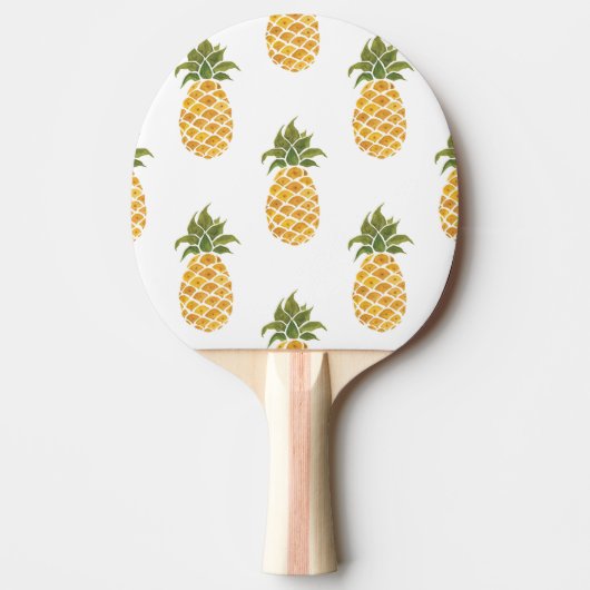 Raquette De Ping Pong Ananas peint à la main, arrière - plan aquarelle. (Devant)