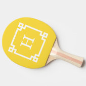 Raquette De Ping Pong Ananas Wht cadre clé grecque #2 Monogramme initial (Côté)