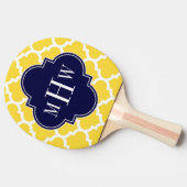 Raquette De Ping Pong Ananas Wht Marocain #5 Marine 3 Monogramme initial (Côté)