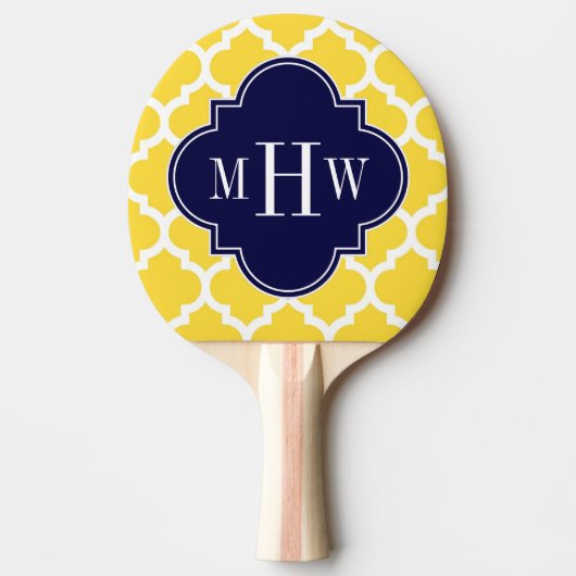 Raquette De Ping Pong Ananas Wht Marocain #5 Marine 3 Monogramme initial (Devant)