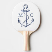 Raquette De Ping Pong Ancre nautique de la marine Monogram (Devant)
