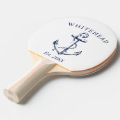 Raquette De Ping Pong Ancre nautique Monogramme blanc (Devant Angle)