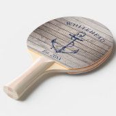 Raquette De Ping Pong Ancre nautique Monogramme Bois beige (Devant Angle)