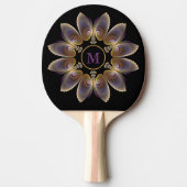 Raquette De Ping Pong Ange Abstraite ailes Mandala Monogramme fractal (Devant)