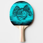 Raquette De Ping Pong Angel Eros en amour, design noir et vert (Dos)