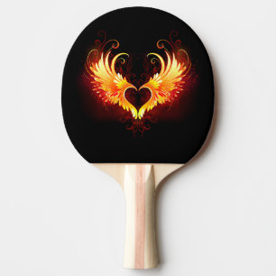 Raquette De Ping Pong Angel Fire Heart with Wings