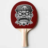 Raquette De Ping Pong Angry Pirate Cartoon Face rouge compétitif (Dos)