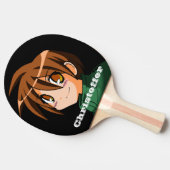 Raquette De Ping Pong Anime Boy nom vert kawaii style japonais (Côté)
