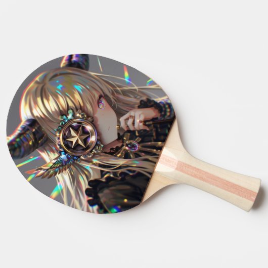 Raquette De Ping Pong Anime Steampunk Horned Beauté avec Star Monocle (Côté)