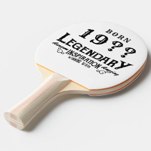 Raquette De Ping Pong Anniversaire personnalisé Rétro Vintage Monogramme
