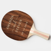 Raquette De Ping Pong Antique Cherry Wood Couple Names with Wedding (Côté)