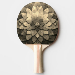 Raquette De Ping Pong Antique Golden Mandala Art Fleur texturée