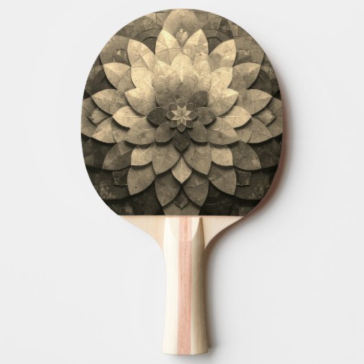 Raquette De Ping Pong Antique Golden Mandala Art Fleur texturée (Devant)