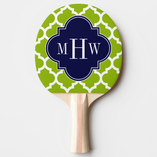 Raquette De Ping Pong Apple Green Wt Moroccan #5 Navy 3 Monogram initial (Devant)