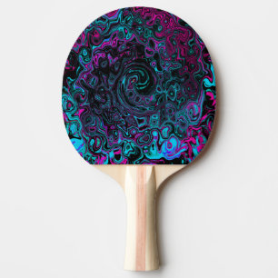 Raquette De Ping Pong Aqua Magenta et Abstrait noir