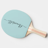 Raquette De Ping Pong Aqua Mint Green Nom personnalisé Ping Pong Paddle (Côté)