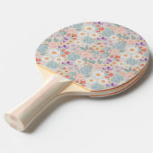 Raquette De Ping Pong Aquarelle Boho Rose Floral (Devant Angle)