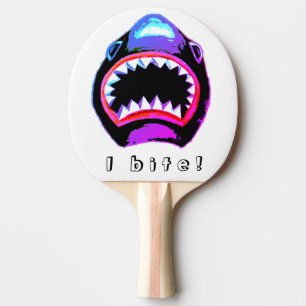 Raquette De Ping Pong Aquarelle de requin rose violet illustration