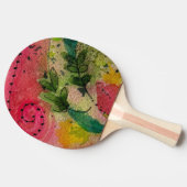 Raquette De Ping Pong Aquarelle Et Encre Impressionnisme Abstrait Art (Côté)