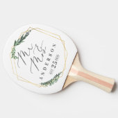 Raquette De Ping Pong aquarelle géométrique or (Côté)