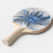 Raquette De Ping Pong Aquarelle gris bleu Abstrait Fractal Art Flower (Devant Angle)