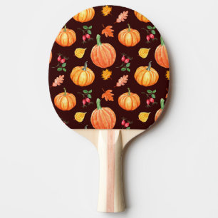 Raquette De Ping Pong Aquarelle Motif Floral Citrouille d'automne