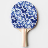 Raquette De Ping Pong Aquarelle papillon bleu (Devant)
