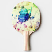 Raquette De Ping Pong Aquarelle Papillons Ping Pong Paddle (Dos)