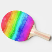 Raquette De Ping Pong Aquarelle Rainbow Stripes Design (Côté)