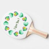 Raquette De Ping Pong Aquarelle romantique Cute Vert Saint Valentin (Côté)