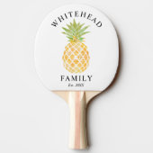 Raquette De Ping Pong Aquarelle tropicale ananas Monogramme (Dos)