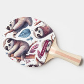 Raquette De Ping Pong Aquarelle vintage mignonne (Côté)