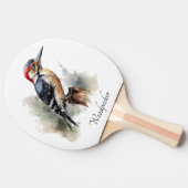 Raquette De Ping Pong Aquarelle Woodland Pic, coutume (Côté)