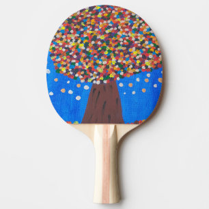 Raquette De Ping Pong Arbre coloré Abstrait